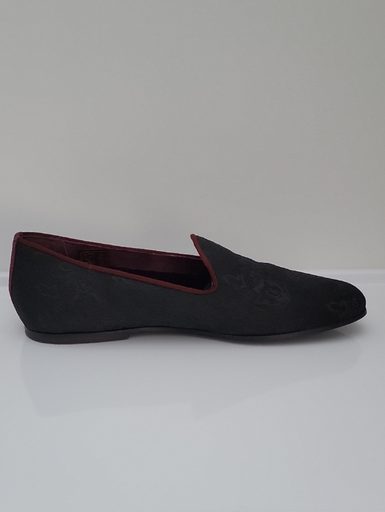 Ted Baker London Treep2 Black Paisley Velvet Smoking Slipper Loafers main image 6